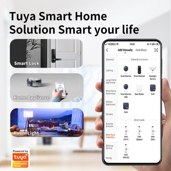 Smart Home kit devices electronic tuya remote access control products wifi wireless keyless entry fingerprint smart lock 4